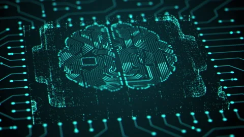 AI artificial intelligence and data mining. Chat deep learning. Computer chip Stock Footage 254354081
