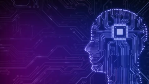 AI artificial intelligence and data mining. Chat deep learning. Computer chip Stock Footage 256240990