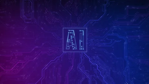 AI artificial intelligence and data mining. Chat deep learning. Computer chip Stock Footage 256923328