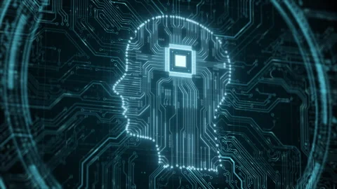 AI artificial intelligence and data mining. Chat deep learning. Computer chip 库存影片 260827143