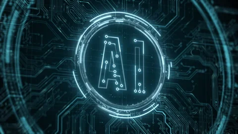 AI artificial intelligence and data mining. Chat deep learning. Computer chip Stock Footage 270308623