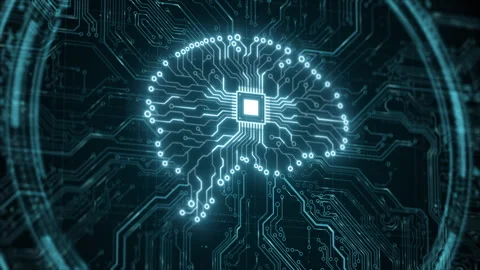 AI artificial intelligence and data mining. Chat deep learning. Computer chip Stock Footage 275264355