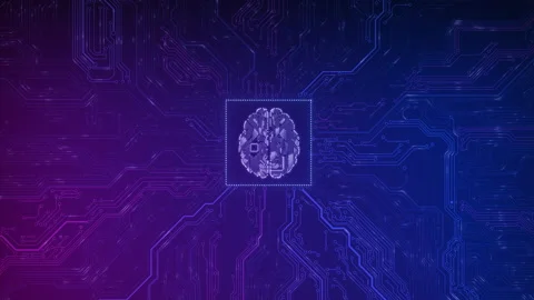AI artificial intelligence and data mining. Chat deep learning. Computer chip Stock Footage 277444108