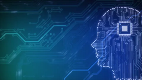 AI artificial intelligence and data mining. Chat deep learning. Computer chip Stock Footage 280559641