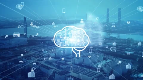 AI (Artificial Intelligence) and industry concept. Industrial technology. INDUST Video stock 140186362