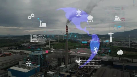 AI Artificial Intelligence and industry concept. Industrial technology. INDUSTRY Stock Footage 243972899