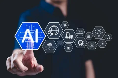 AI, Artificial Intelligence and Technology Innovation Concept. Stock Photos