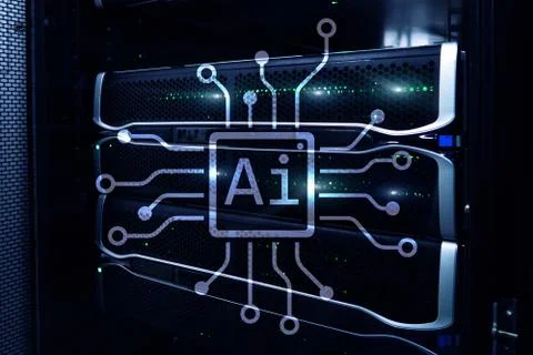 AI, Artificial intelligence, automation and modern information technology con Stock Illustration