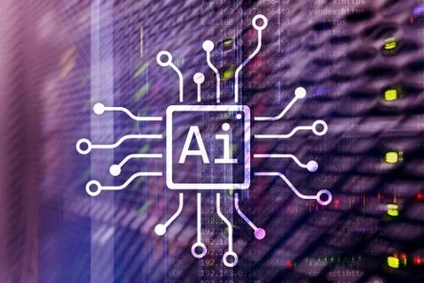 AI, Artificial intelligence, automation and modern information technology con Stock Illustration