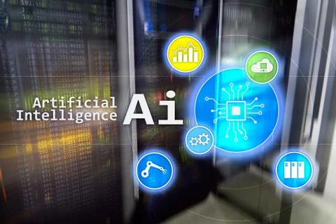 AI, Artificial intelligence, automation and modern information technology con Stock Illustration