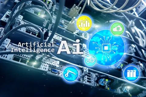 AI, Artificial intelligence, automation and modern information technology con イラスト素材