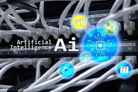 AI, Artificial intelligence, automation and modern information technology con イラスト素材