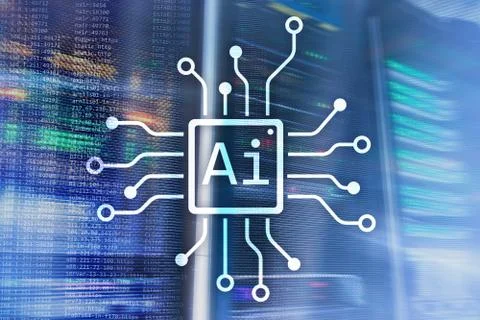 AI, Artificial intelligence, automation and modern information technology con Stock Illustration
