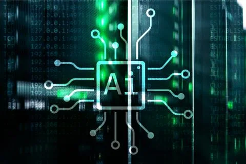 AI, Artificial intelligence, automation and modern information technology con Stock Illustration
