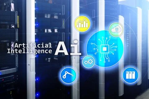 AI, Artificial intelligence, automation and modern information technology con Stock Illustration