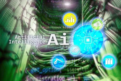 AI, Artificial intelligence, automation and modern information technology con イラスト素材