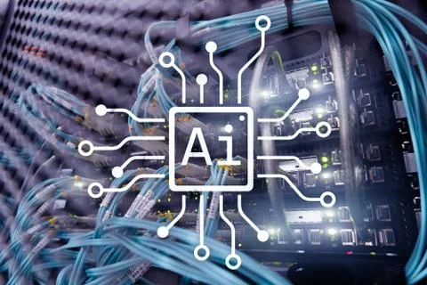 AI, Artificial intelligence, automation and modern information technology con Stock Illustration