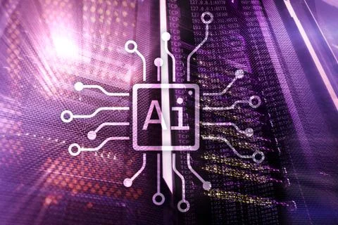 AI, Artificial intelligence, automation and modern information technology con Stock Illustration