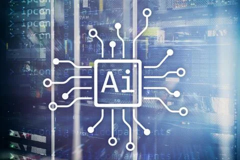 AI, Artificial intelligence, automation and modern information technology con Stock Illustration