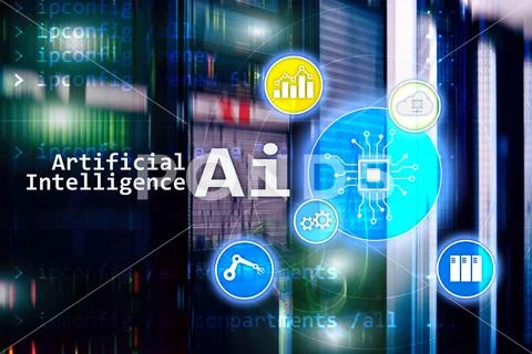 AI, Artificial intelligence, automation and modern information technology con Stock Illustration