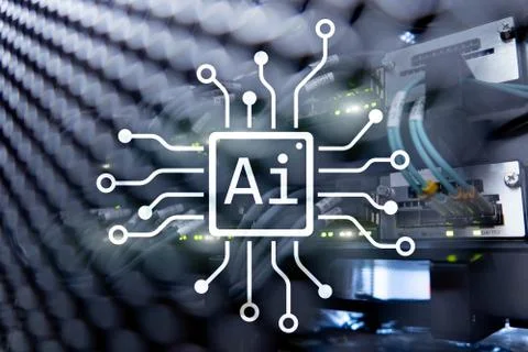 AI, Artificial intelligence, automation and modern information technology Stock Illustration