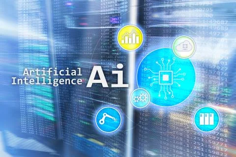 AI, Artificial intelligence, automation and modern information technology 스톡 일러스트