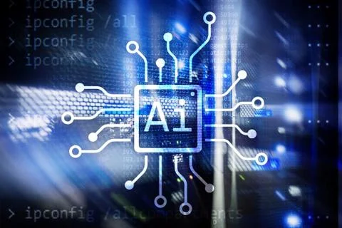 AI, Artificial intelligence, automation and modern information technology con Foto stock
