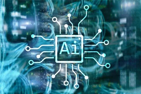 AI, Artificial intelligence, automation and modern information technology con 스톡 사진