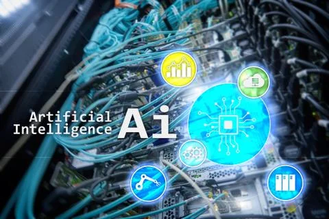 AI, Artificial intelligence, automation and modern information technology con Stock Photos