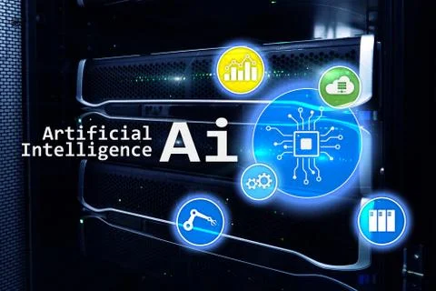 AI, Artificial intelligence, automation and modern information technology Foto stock