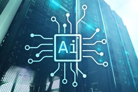 AI, Artificial intelligence, automation and modern information technology Foto stock