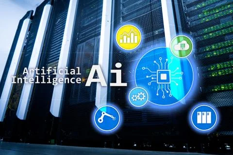 AI, Artificial intelligence, automation and modern information technology Stock Photos