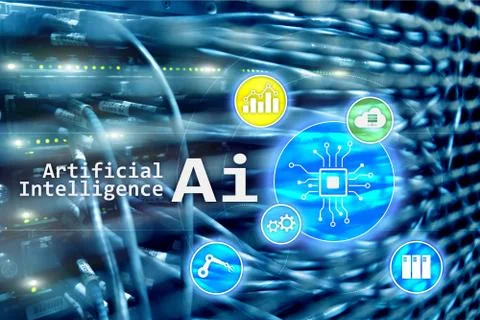 AI, Artificial intelligence, automation and modern information technology Stock Photos