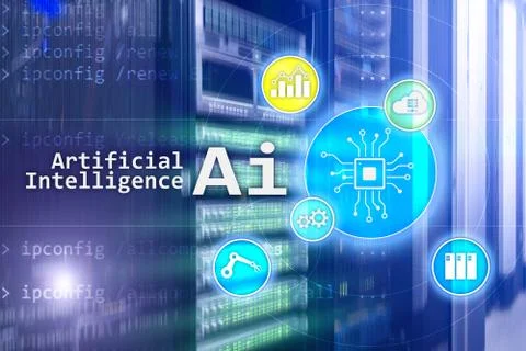 AI, Artificial intelligence, automation and modern information technology Stock Photos