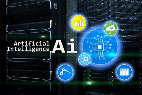 AI, Artificial intelligence, automation and modern information technology Stock Photos