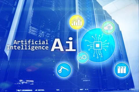 AI, Artificial intelligence, automation and modern information technology 스톡 사진
