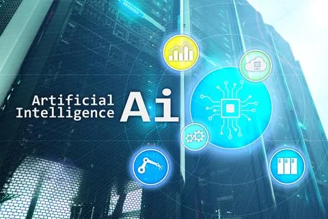 AI, Artificial intelligence, automation and modern information technology c.. Stock Photos