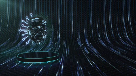 AI Artificial Intelligence background loop technology C. This technical Stock Footage 266999473