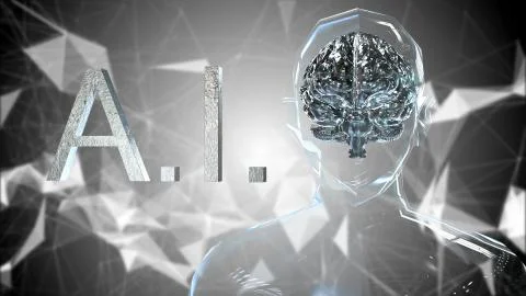 AI Artificial intelligence big data deep learning cloud computing Stock Illustration