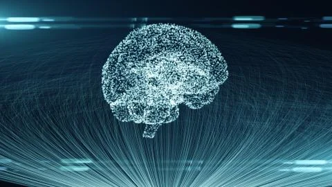 AI Artificial intelligence big data deep learning digital brain cloud computing Stock Illustration