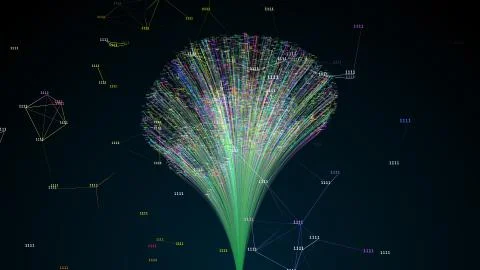 AI Artificial intelligence big data digital robotic brain deep learning cloud Stock Illustration