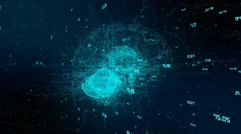 AI Artificial intelligence big data digital robotic brain deep learning  Stock Illustration