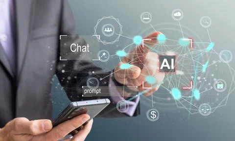 AI - Artificial Intelligence. Big Data and Deep Machine learning Concept Stock Photos