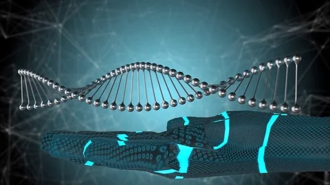AI Artificial intelligence Bio medical biotech research genetic DNA helix Stock-Footage 85333170