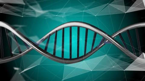 AI Artificial intelligence biotech research genetic DNA helix 库存插图