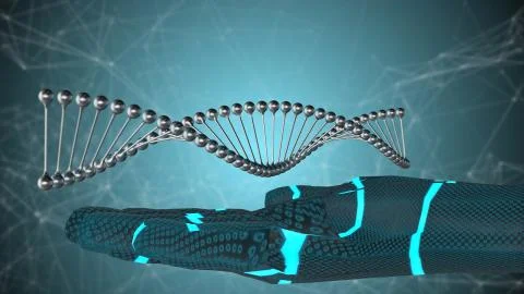 AI Artificial intelligence biotech research genetic DNA helix 库存插图