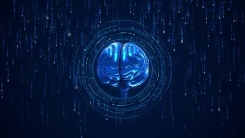 Ai Artificial intelligence brain connected to the motherboard abstract future Stock Footage 293407404
