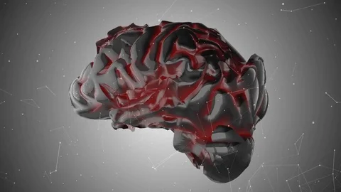 AI Artificial intelligence brain digital robotic brain deep learning Stock Footage 85333121