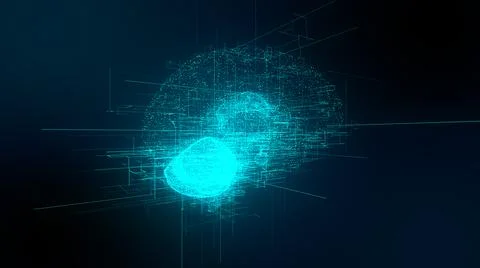 AI Artificial intelligence brain simulation of human intelligence by machines Stockillustratie