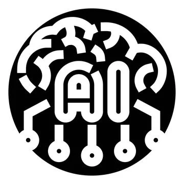 Ai artificial intelligence brain technology circuit icon Stock Illustration